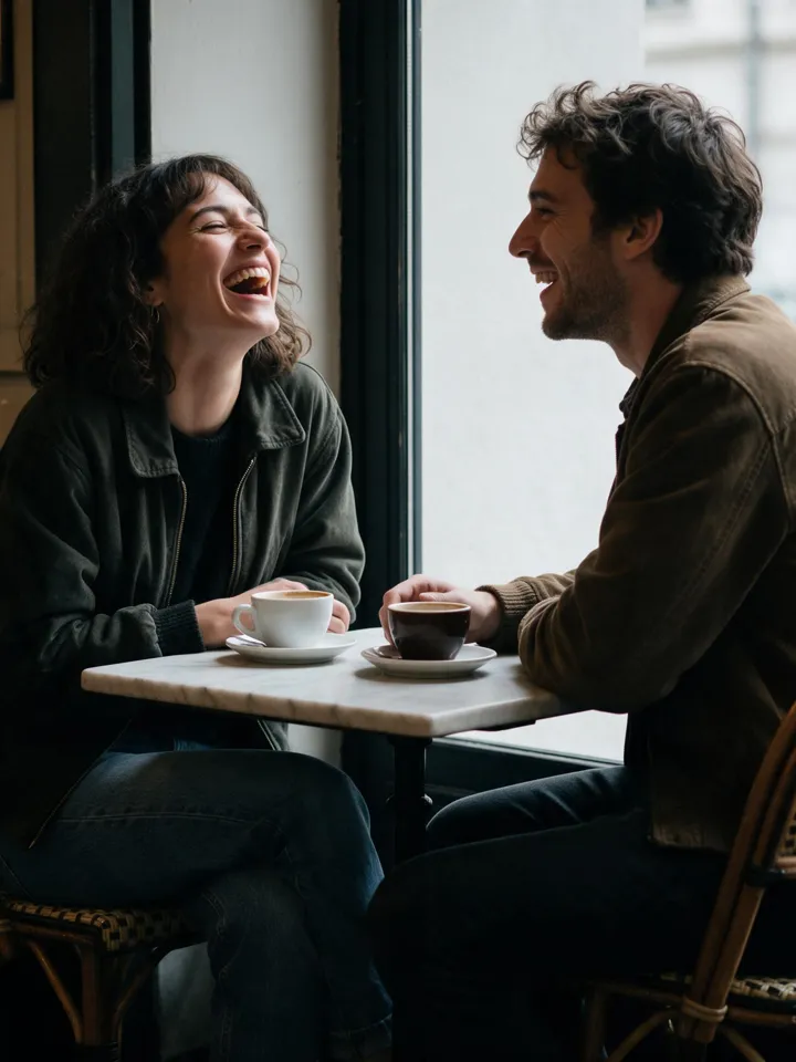 Laughing in a second language.