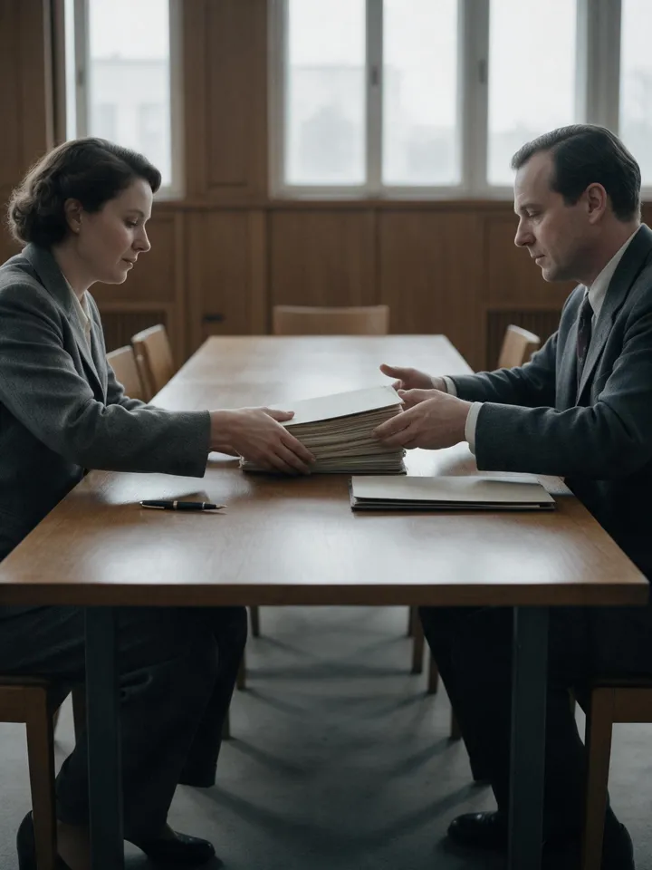 The document crosses the table.